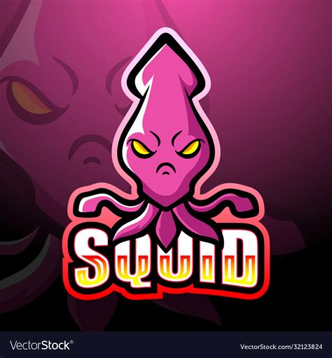 Squid Mascot Esport Logo Design Royalty Free Vector Image