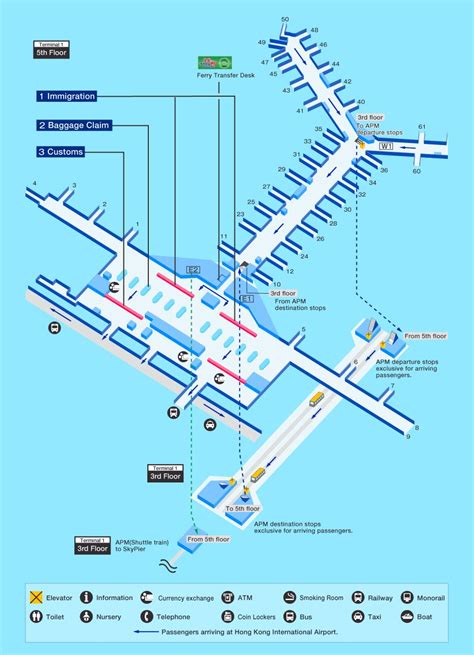 Plan Et Carte De Laéroport De Hong Kong Terminal Et Portes De L
