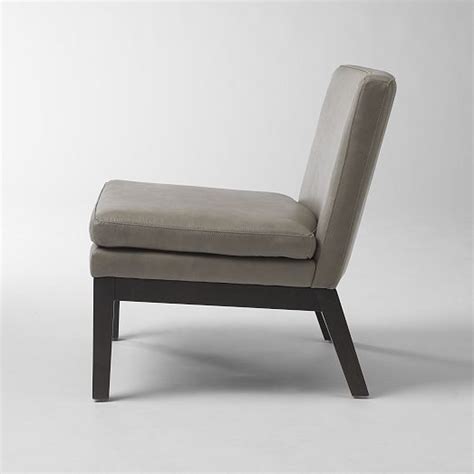 17.75 back height from the top of the seat: Leather Slipper Chair | west elm | Chair, Leather chair ...