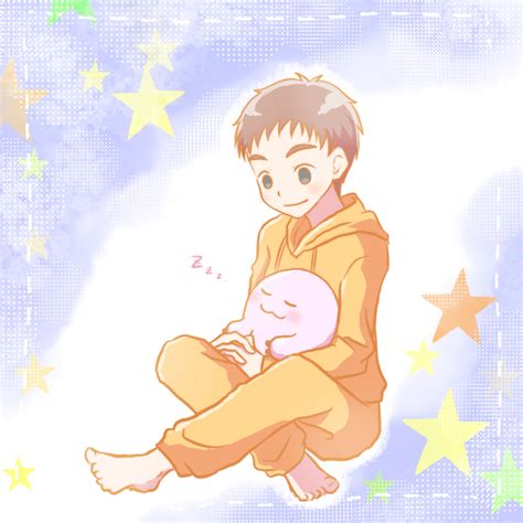 Izumi Koushirou Mochimon Digimon Highres Boy Sleeping Smile