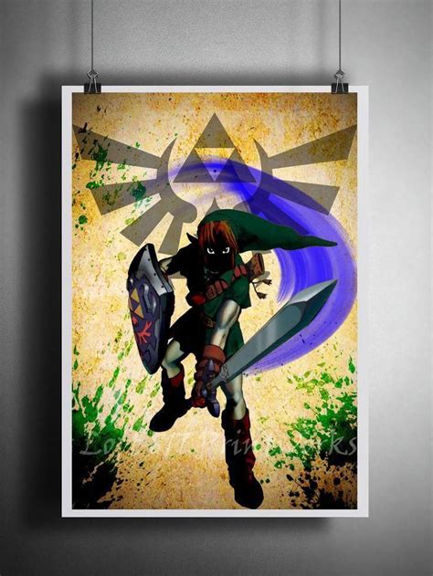 Legend Of Zelda Art Link Zelda Art Zelda Triforce Video Game Decor