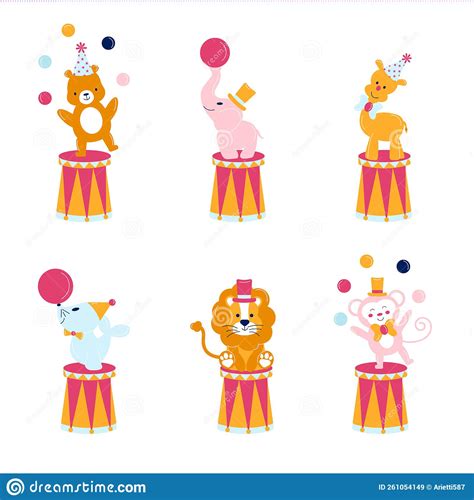 Circus Giraffe Running On Ball Cartoon Vector 28289897