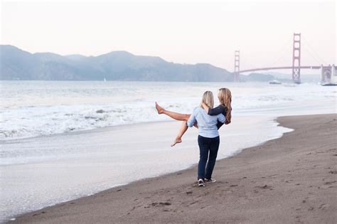 San Francisco Beach Lesbian Engagement Session Equally Wed Modern Lgbtq Weddings Lgbtq