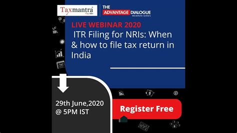 Itr Filing For Nris When And How To File Tax Return In India Youtube