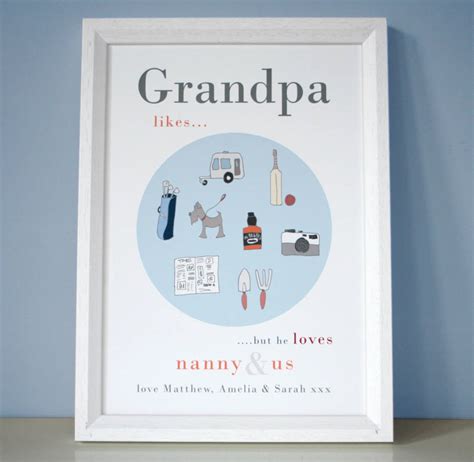 Personalised Dad Daddy Or Grandpa Likes Print By Molly Moo Designs
