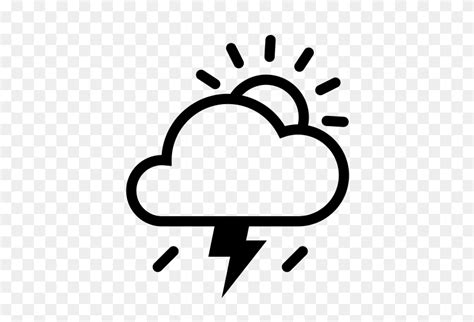 Cloud Sun Rain Lightning Cloud Lightning Power Bolt Icon Lightning