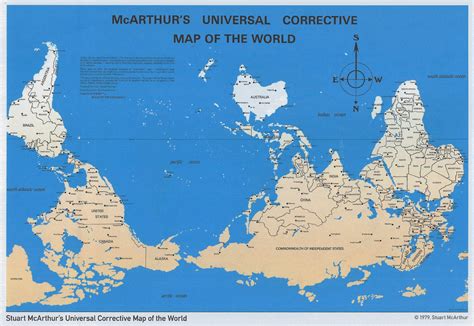 Macarthurs Universal Corrective Map Of The World Le Cortecs