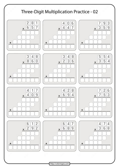 Printable 5th Grade Multiplication Worksheet 02