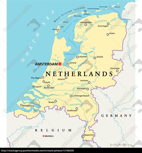 Holland Landkarte Mit Stadte Karte Von Holland Mit Den Stadten West Images