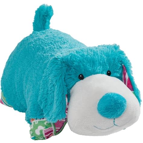 Toys And Games Pillow Pets Colorful Teal Puppy 18 Stuffed Animal Plush