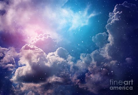 Space Of Night Sky With Cloud And Stars Photograph By Nednapa Pixels