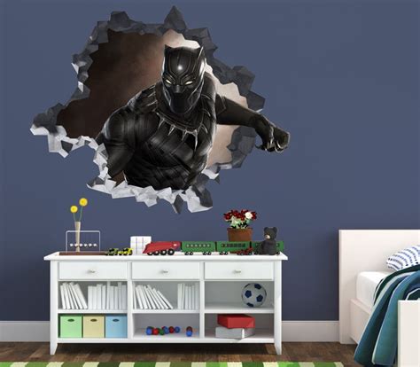 Black Panther Captain Wall Decal Decor Sticker Vinyl Etsy