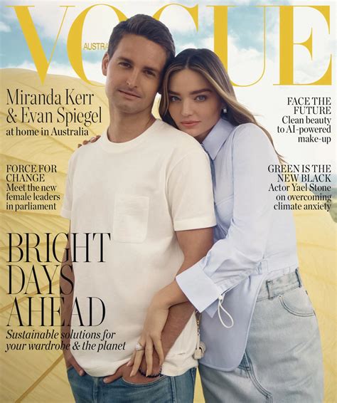 Miranda Kerr And Evan Spiegel Cover Vogue Australia August 2022 By