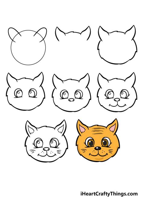 Cat Face Drawing How To Draw A Cat Face Step By Step