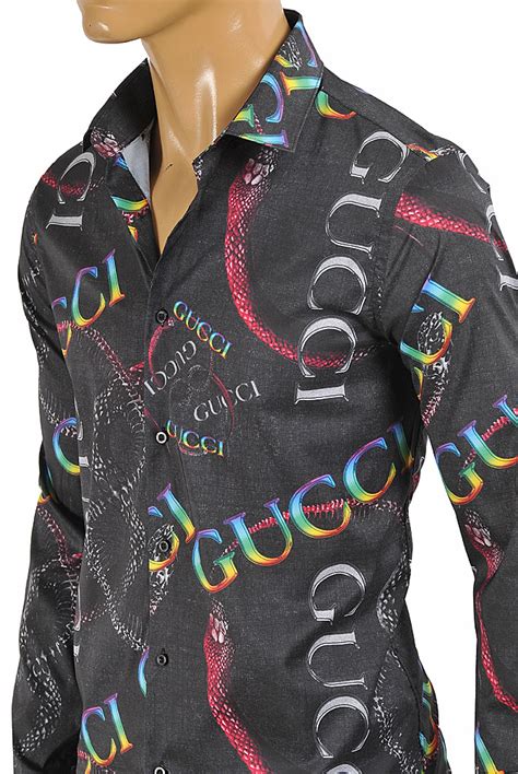 Mens Designer Clothes Gucci Mens Dress Shirt With Logo Print 395