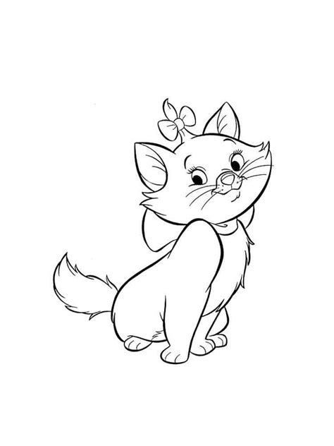 Disney Marie Cat Coloring Pages Free Printable Disney Marie Cat