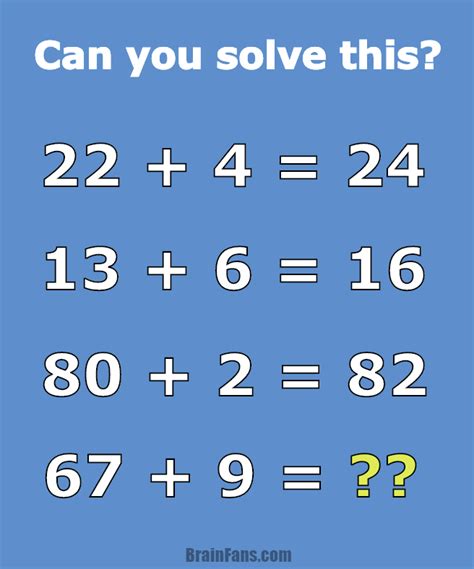 Tricky Maths Puzzles With Answers For Class 7
