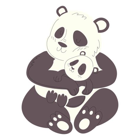 Animals Mom And Baby Pandas Illustration Transparent Png And Svg Vector