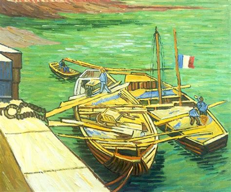 Vincent Van Gogh Boats Du Rhone Classic Size 20 Inches X 24 Inches
