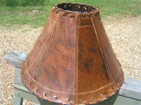 Cowhide Leather Southwest Rustic Lamp Shade 1273 Rustic Lamp Shades