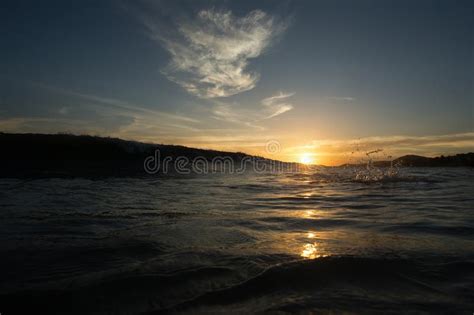 Beautiful Seascape Evening Sunset Sea And Sky Horizon Stock Image