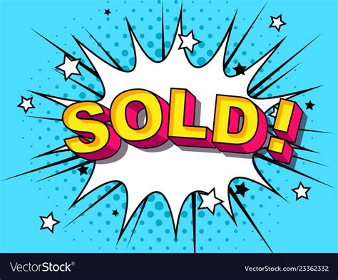 Sold Comic Cartoon Explosions Royalty Free Vector Image