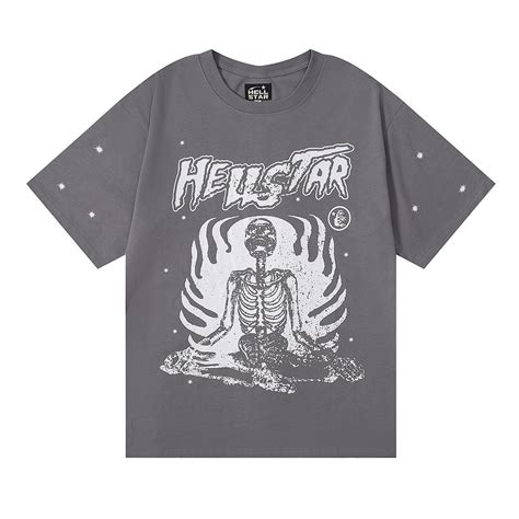 Hellstar Flaming Skeleton Inner Peace T Shirt Hellstar