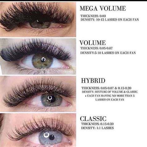 Classic Hybrid Volume Difference Eyelash Extension Services In