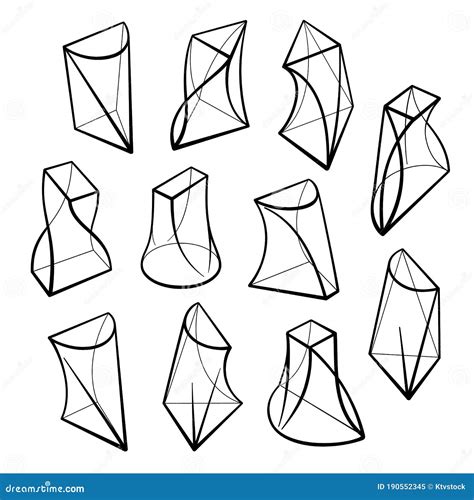 Set Of 3d Geometric Shapes Prism Designs Stock Vector Illustration Of