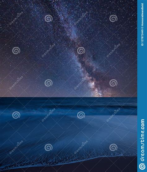 Vibrant Milky Way Composite Image Over Landscape Of Beach Long E Stock