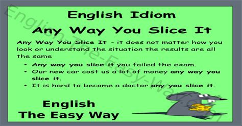 Any Way You Slice It English Idioms English The Easy Way