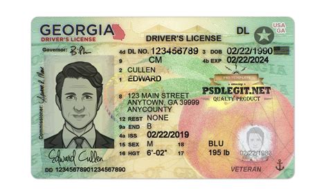 Georgia Driver License New Psd Template Psdlegit