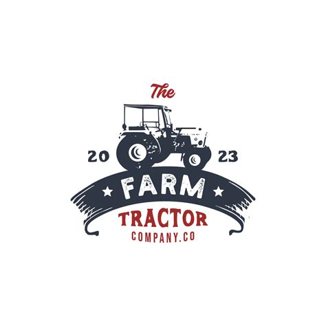 Vintage Logo Tractor Farm Template Illustration 25249740 Vector Art At