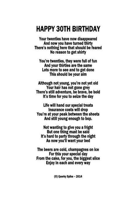 30th Birthday Poem | Birthday poems, 30th birthday poem, 30th birthday