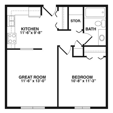 700 Sq Ft Apartment Floor Plan 1 Bedroom Flotring