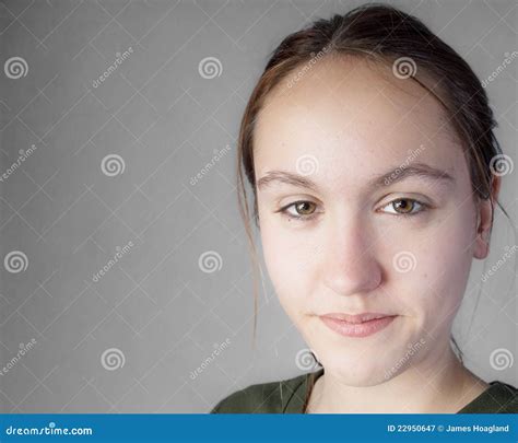 Smirking Girl Stock Image Image Of Pretty Beautiful 22950647