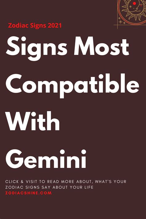Signs Most Compatible With Gemini Zodiac Shine