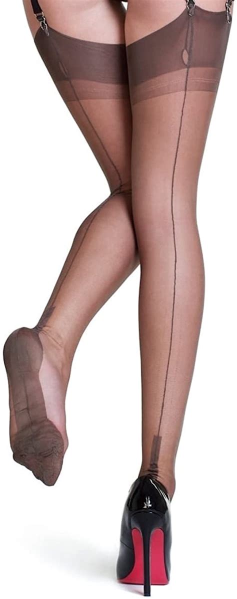 amazon gio 100 ナイロンキューバフル fully fashioned stockings us サイズ xl カラー ブラック ストッキング 通販