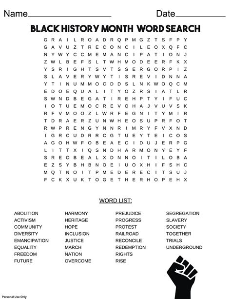 4 Best Images Of Black History Word Search Puzzle Pri