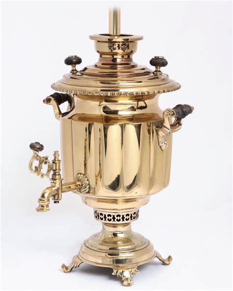 A Russian Brass Samovar Now As A Lamp