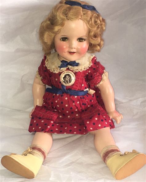 1930s Composition Shirley Temple Doll~ Ideal Novelty Toy Co~red Dress
