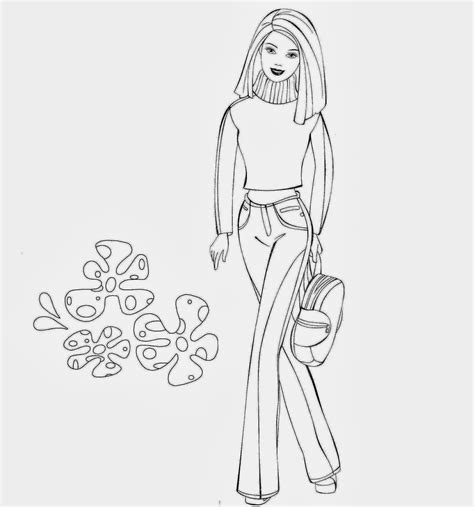 Colour Drawing Free Wallpaper: Barbie Coloring Drawing Free wallpaper