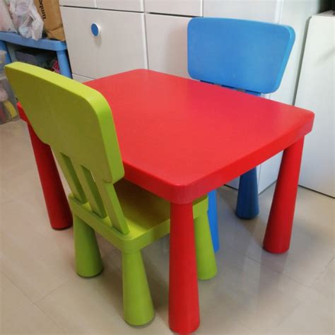 Ikea mammut children's stool chair table indoor outdoor. Ikea Mammut Children Table and 2 Chairs, Furniture, Tables ...