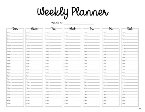 Weekly Planners 25 Free Printables Printabulk