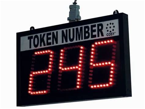 Red Wall Mounted Token Counter Numeric Display Board Dimension 8x12