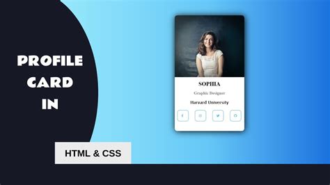 Profile Card In Html And Css 100 Responsive Youtube
