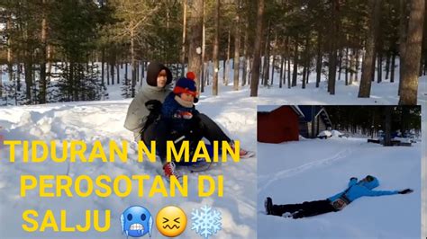 Serunya Main Perosotan Di Salju Snow Sliding Vlog Tiduran Di Salju