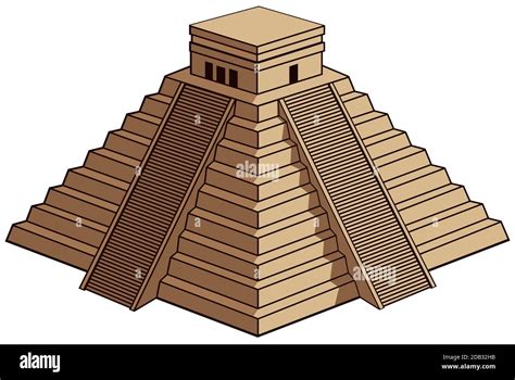 chichén itzá pirámide del templo maya méxico ilustración de la ruina