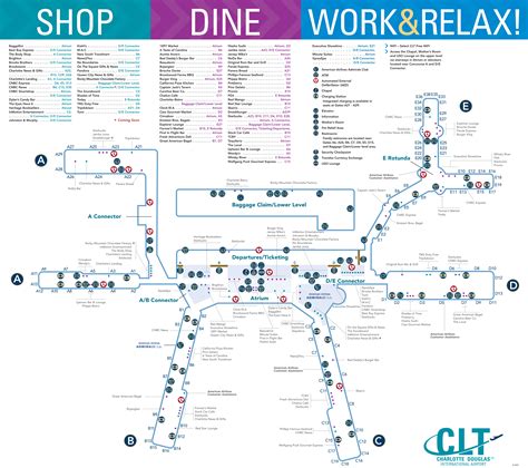 Clt Airport Terminal Map Map Of California Coast Cities