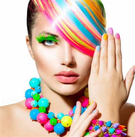 Colorful Color Hair Trendy Girl Stock Photo 06 Free Download